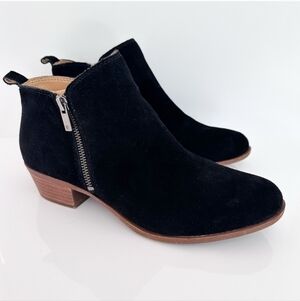 Lucky Brand Women's Black Basel Leather Ankle Bootie Size 9W NIB